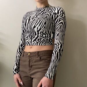Open back zebra top